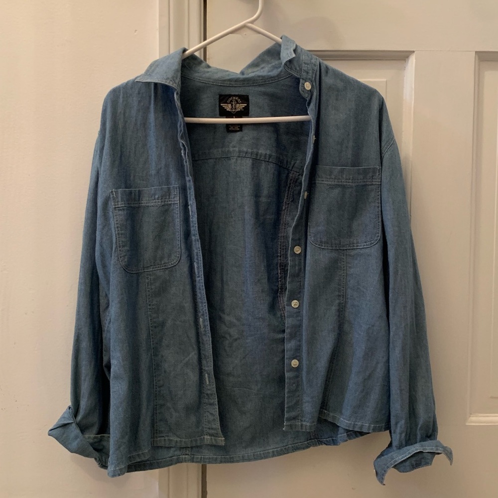 Vintage Denim Dockers Button Up Long Sleeve Shirt